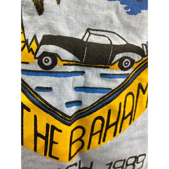 Vintage 2nd Bahamas Auto Show T-Shirt Size L 17x26 Graphic Tee 1989 Valvoline - Picture 10 of 10